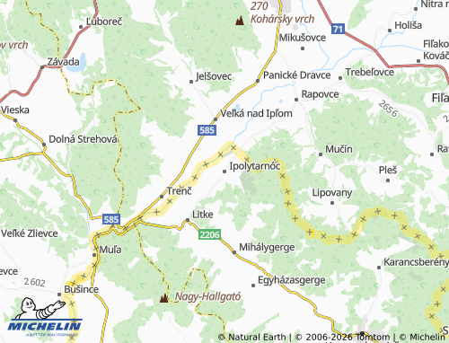 MICHELIN Ipolytarnóc map - ViaMichelin