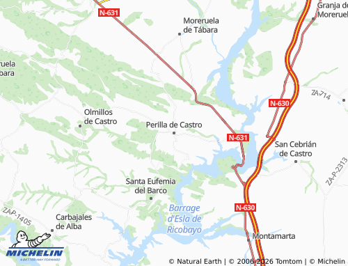 MICHELIN Perilla de Castro map - ViaMichelin