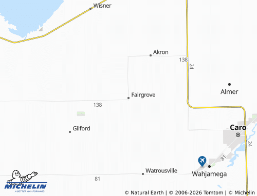 Mapa MICHELIN Fairgrove - ViaMichelin
