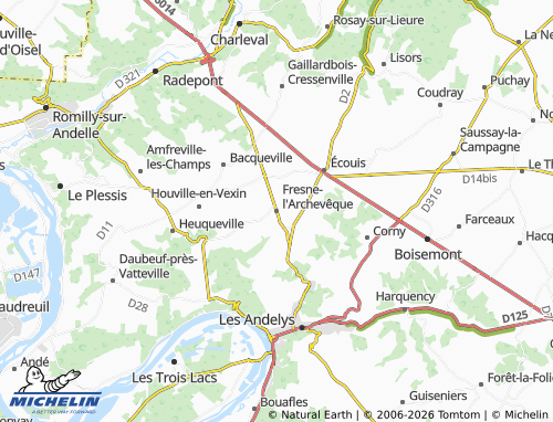 MICHELIN Fresne-l'Archevêque map - ViaMichelin