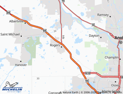 Mappa MICHELIN Rogers - ViaMichelin
