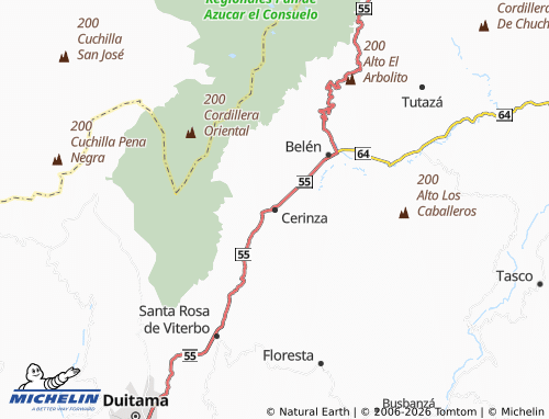 MICHELIN Cerinza map - ViaMichelin