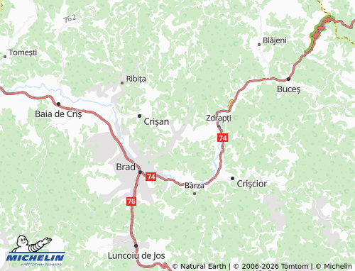 Mapa MICHELIN Valea Bradului - ViaMichelin
