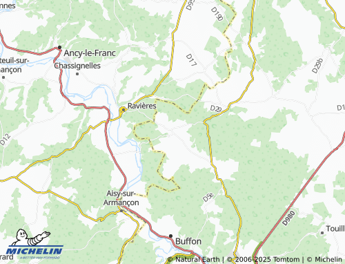 Carte MICHELIN Asnières-en-Montagne - ViaMichelin