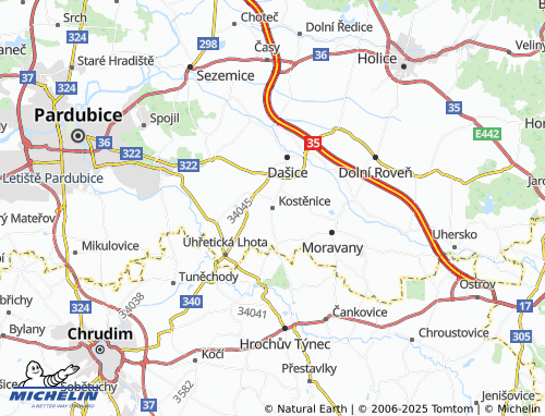 Mappa MICHELIN Kostěnice - ViaMichelin
