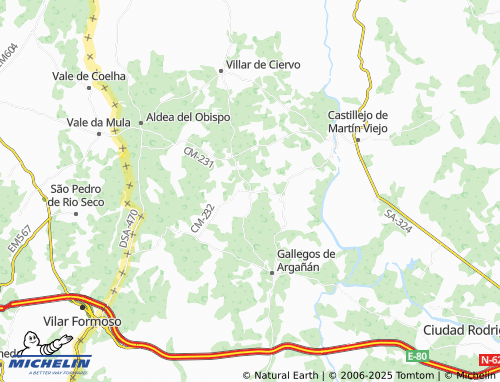MICHELIN Villar de Argañán map - ViaMichelin