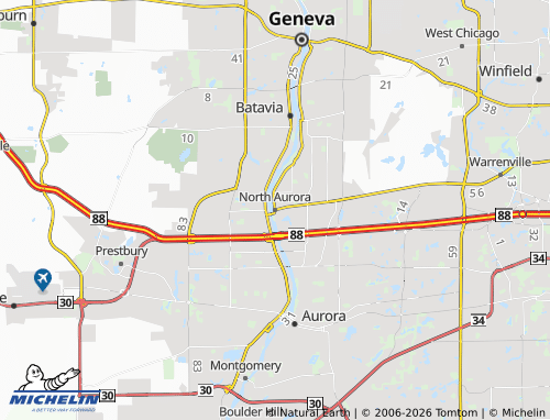 Mappa MICHELIN North Aurora - ViaMichelin