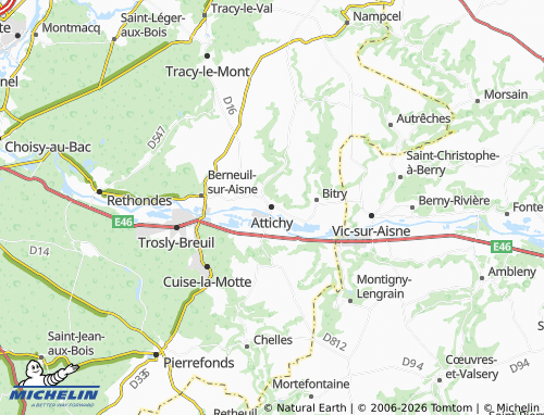 MICHELIN-Landkarte Attichy - ViaMichelin
