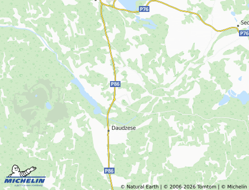 Mapa MICHELIN Daudzeva - ViaMichelin