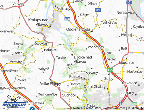 Mapa MICHELIN Libčice nad Vltavou - ViaMichelin