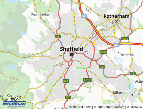 Mappa MICHELIN Sheffield - ViaMichelin