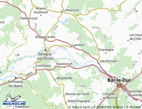 MICHELIN Neuville-sur-Ornain map - ViaMichelin