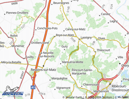 Mappa MICHELIN Gury - ViaMichelin
