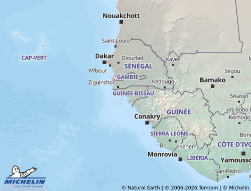 MICHELIN Guinea-Bissau map - ViaMichelin