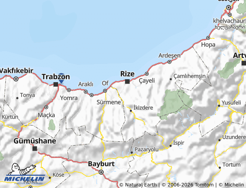 MICHELIN Kalkandere map - ViaMichelin