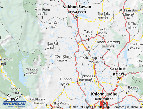 MICHELIN Amphoe Hankha map - ViaMichelin