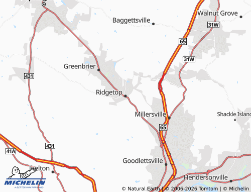 Mapa MICHELIN Ridgetop - ViaMichelin