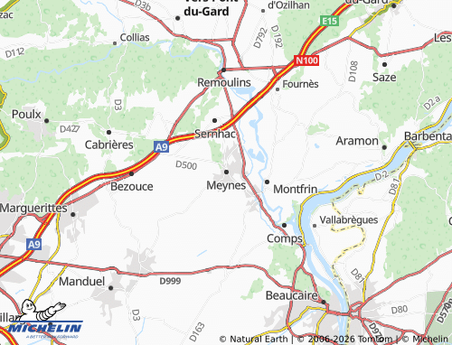 MICHELIN Meynes map - ViaMichelin