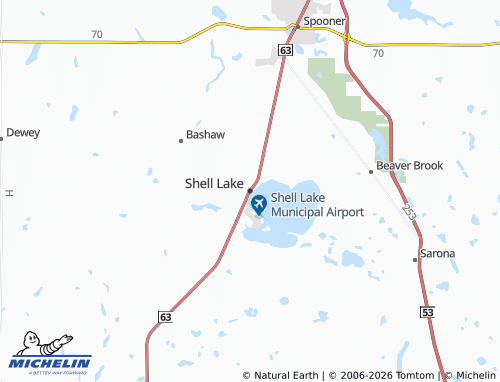 Carte MICHELIN Shell Lake - ViaMichelin