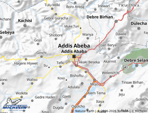 Kaart MICHELIN Addis Ababa - ViaMichelin