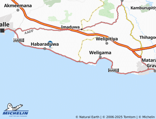 MICHELIN Ahangama East map - ViaMichelin