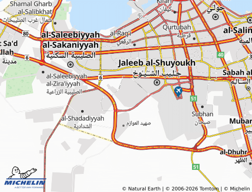 MICHELIN Abdullah Al Mubarak-West Jleeb 5 map - ViaMichelin