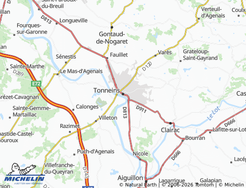 MICHELIN Tonneins map - ViaMichelin