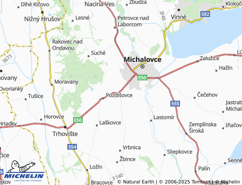 MICHELIN Močarany map - ViaMichelin