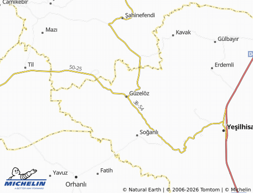 MICHELIN Güzelöz map - ViaMichelin