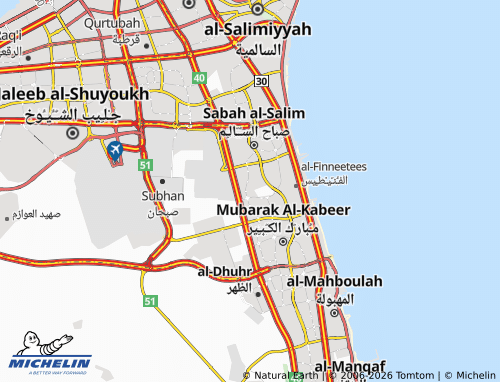 MICHELIN Al Adan 4 map - ViaMichelin