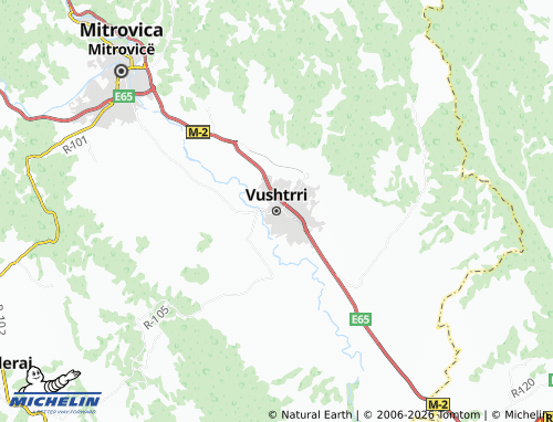 Carte MICHELIN Vushtrri - ViaMichelin