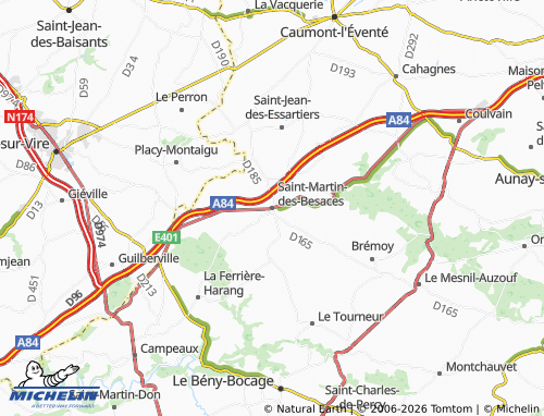 Carte MICHELIN Saint-Martin-des-Besaces - ViaMichelin