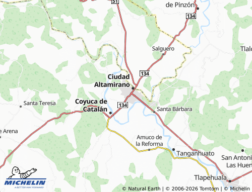 MICHELIN Río Balsas map - ViaMichelin