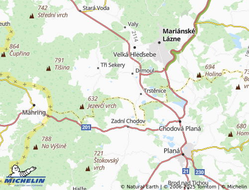 MICHELIN Horní Ves map - ViaMichelin