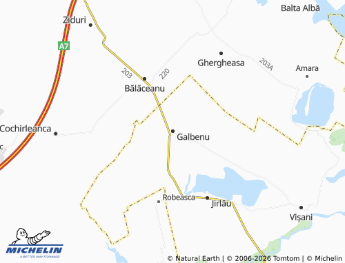 MICHELIN Galbenu map - ViaMichelin