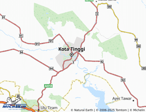 MICHELIN Pusat Perdagangan Kota Tinggi map - ViaMichelin
