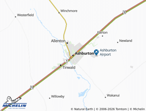 MICHELIN-Landkarte Ashburton - ViaMichelin