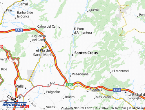 Mapa MICHELIN Santes Creus - ViaMichelin