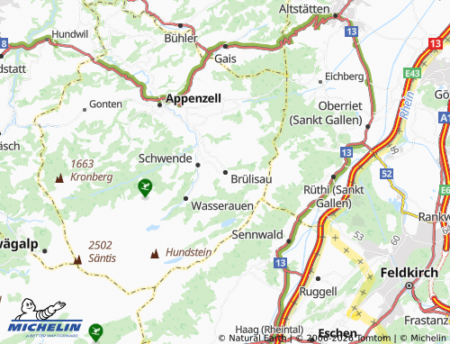 MICHELIN Brülisau map - ViaMichelin