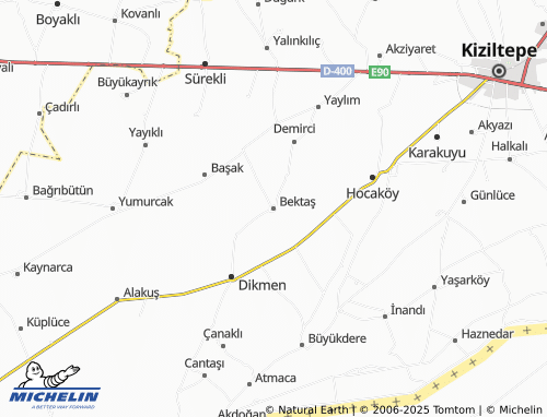 MICHELIN Bektaş map - ViaMichelin