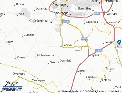 MICHELIN Geneyik map - ViaMichelin