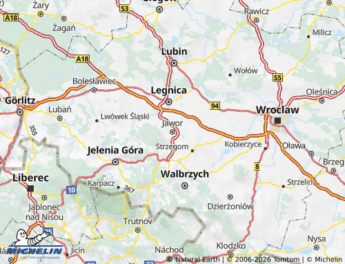 MICHELIN Jaworski map - ViaMichelin