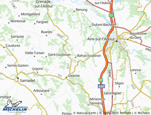 MICHELIN-Landkarte Bahus-Soubiran - ViaMichelin
