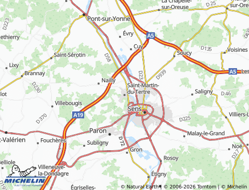 Carte MICHELIN Saint-Martin-du-Tertre - ViaMichelin
