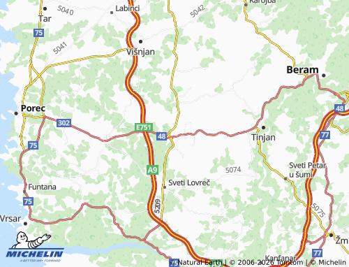 MICHELIN Baderna map - ViaMichelin