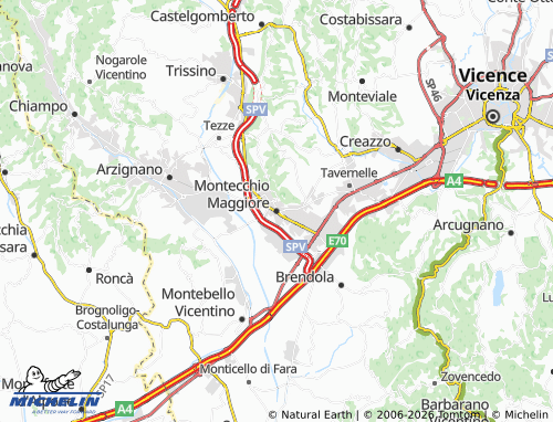 MICHELIN Montecchio Maggiore map - ViaMichelin