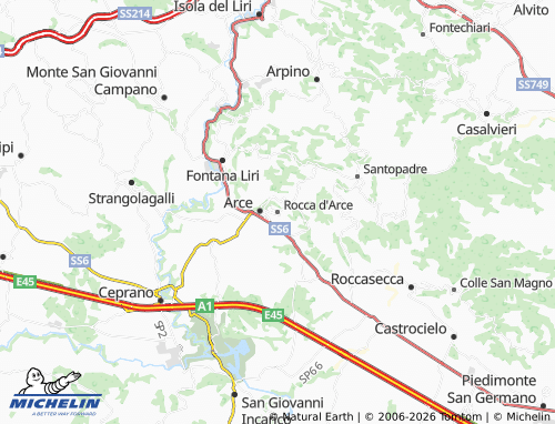 MICHELIN-Landkarte Rocca d'Arce - ViaMichelin
