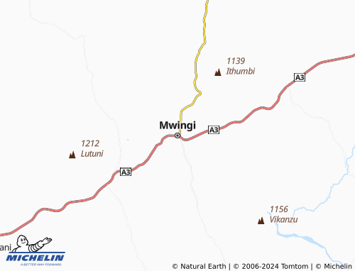 MICHELIN-Landkarte Mwingi - ViaMichelin