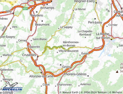 MICHELIN Menthonnex-en-Bornes Map - ViaMichelin