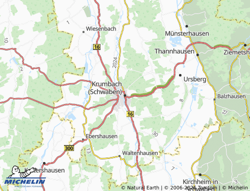 Carte MICHELIN Krumbach (Schwaben) - ViaMichelin